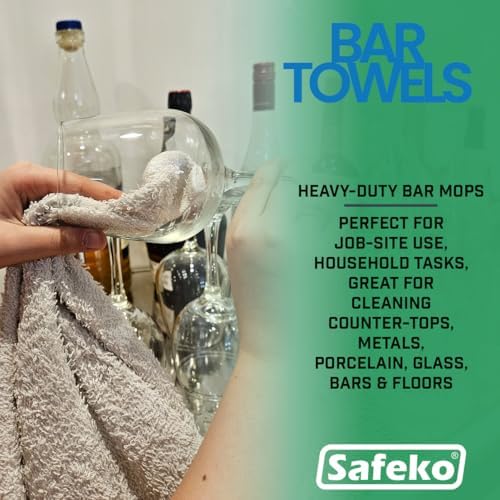 Cotton Terry Bar Towels – 100% Cotton, 16” x 19”, Highly Absorbent &