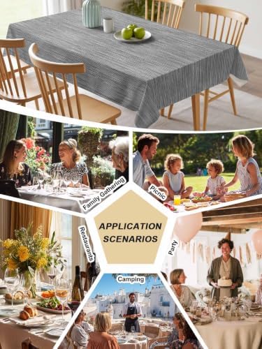 Gray Material Texture Rectangle Tablecloth 60 x 120 Inches Rustic