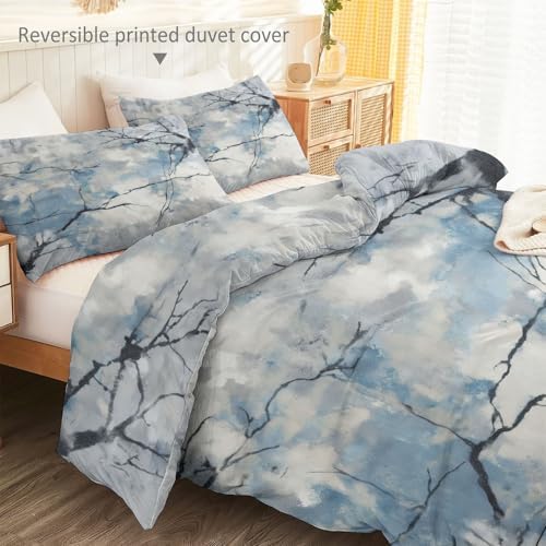 3 Pieces Duvet Cover King Size 90" x 90", Soft Breathable Microfiber