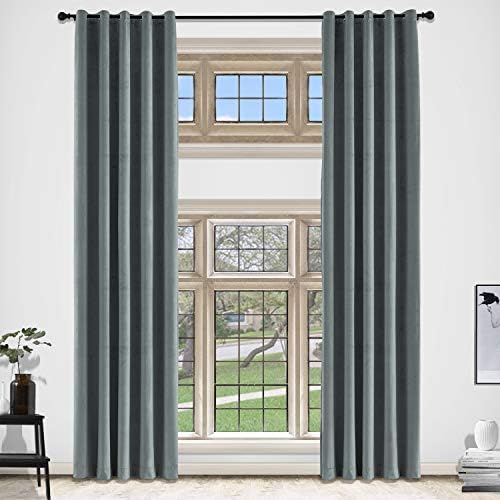 cololeaf Room Darkening Velvet Curtains Grommet Soft Velvet Drapes
