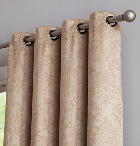 LinenZone Pair of 54 x 96 Brown Blackout Curtains.