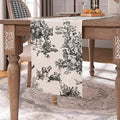 XTMYI Table Runners 90 + Inches Long Farmhouse Decor, Black and Cream