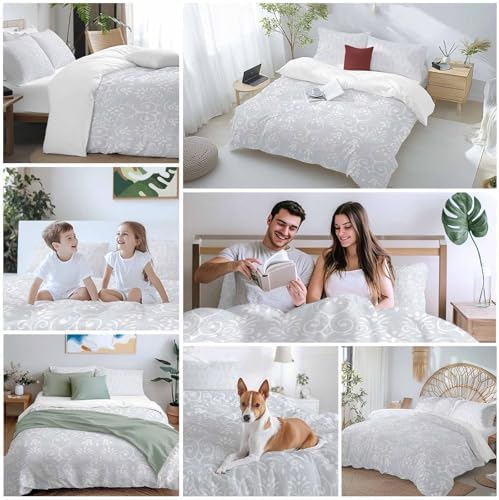 LooPoP Duvet Cover Set Full SizeBoho Floral Comforter Sets 3 Pieces
