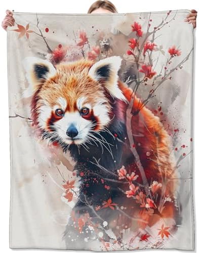 Adorable Red Panda Blanket,Gifts for Animal Lovers,Lightweight Flannel