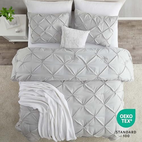 Nestl Twin Duvet Cover Set Light Grey - Soft Double Brushed Duvet Set