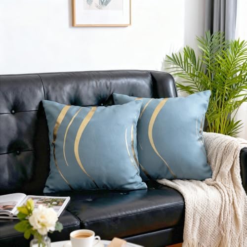 MYRU Striped Decorative Throw Pillow Case, Polyester Square Sofa