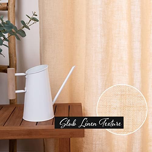 Home Fashion Linen Blend Curtains - Stainless Steel Nickel Grommet Top