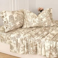 Zusbest Beige King Size Sheets 400TC 100% Brushed Cotton Flannel-Like