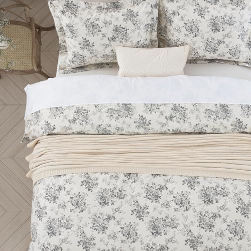 DAUAOTO Duvet Cover Queen Size Set - 90"x90" Cover + 2 Shams, 100%