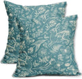 Teal Spring Easter Pillow Covers 22x22 Inch Set of 2 Rabbit Bunny