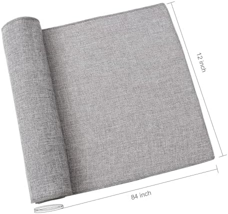 Burlap Table Runner Gray 2 Packs 12x84 Inch Rustic Boho Jute Fabric