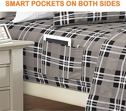Elegant Comfort Luxury Soft Bed Sheets Plaid Pattern - 1500 Premium