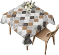 Waterproof Tablecloth Retro Moroccan Lattice Grey Marble Square Table