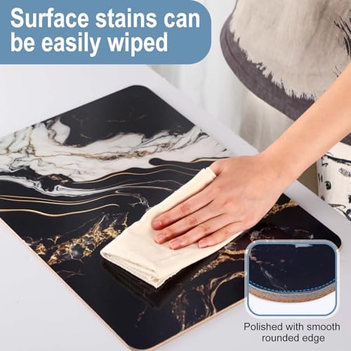Set of 8 Black Heat Resistant Cork Placemats for Kitchen and Dining