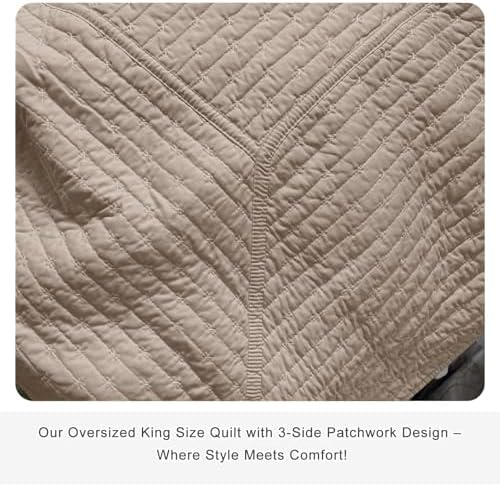 Masaca Oversized King Bedspread 120x120,3Pcs Extra Large Farmhouse