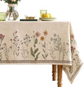 ISAENNE Designer Vintage Square Large Floral Tablecloth,67"x67"