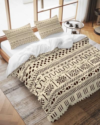LooPoP Duvet Cover Set Queen SizeBoho Geometric Comforter Sets