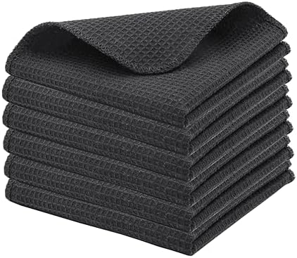 PurpleEssences Solid Kitchen Cloths, Dish Cloth 12x12 Set of 6