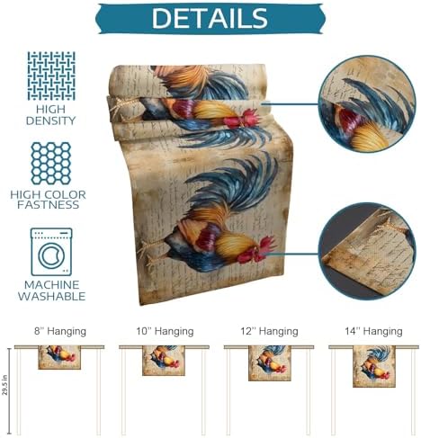 Table Runner and Placemats Set of 6 Rooster Chicken Decorative Dining