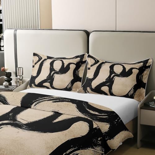 jejeloiu Abstract Boho Duvet Cover 100% Cotton Queen Size Boys Girls