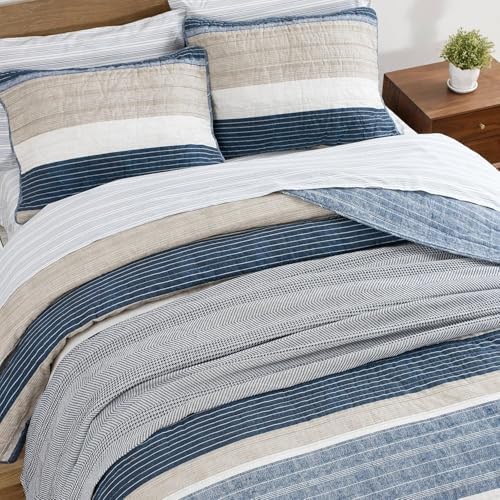 Nautica - Twin Size Quilt Set with Matching Sham