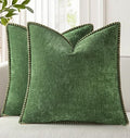 decorUhome Soft Chenille Throw Pillow Covers 20x20 Set of 2 Forest