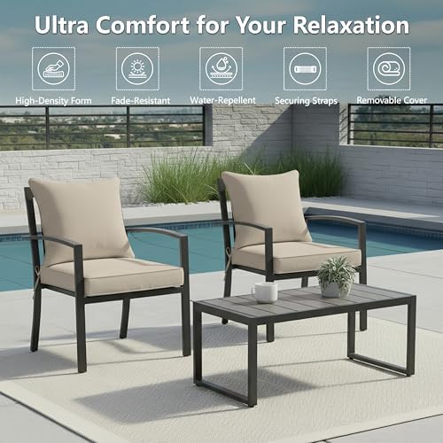 24x24 Inch Outdoor Chair Cushions Set of 2, Patio Furniture Cushions