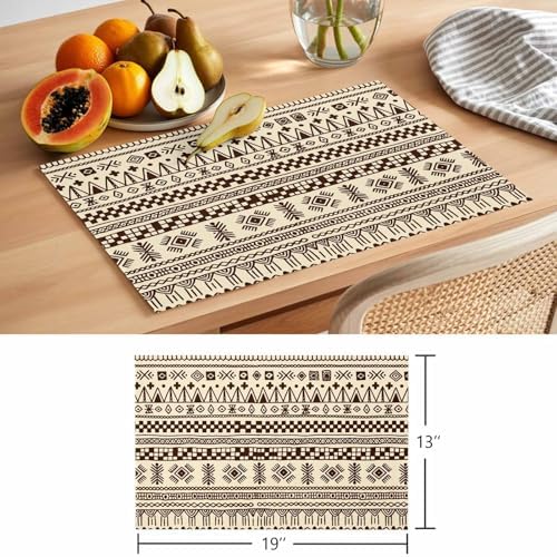 Placemats Set of 8, Boho Woven Placemat, Linen Place Mats for