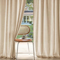 MIULEE Non-See-Through Privacy Linen Curtains 52W x 96L Inch Light