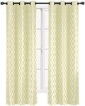 Royal Hotel Blackout Curtains 42 x 108, Jacquard, 2 Panels, Ivory