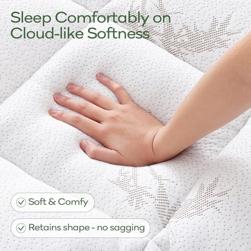 OLANLY Queen Bamboo Viscose Cooling Mattress Topper, White