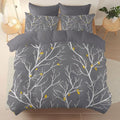 Duvet Cover King, Minimalist Decorative Plant Branches Leaves Bedding