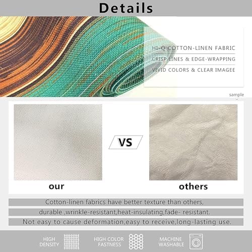 Emvency Table Runner and Placemats Set of 6, Abstract Gray Grey