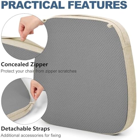 Shinnwa Kitchen Chair Cushions Set of 4, Non-Slip Dining Chair