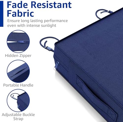 YENING Memory Foam Outdoor Chair Cushions Waterproof 4 Inch Extra
