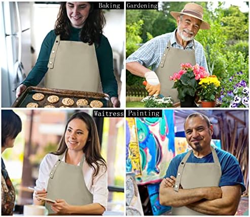 Hongsome Adjustable Button Apron for Women Men Artist Painting Pottery
