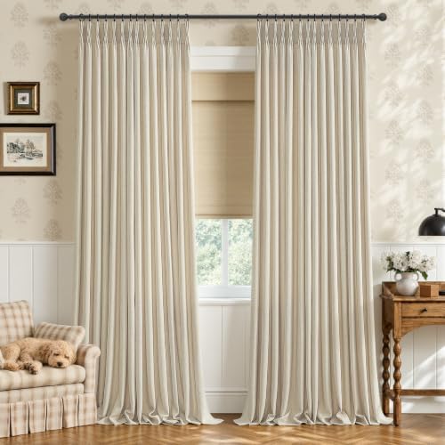 Extra Long 120 Inch Semi Sheer Triple Pinch Pleated Curtains 2