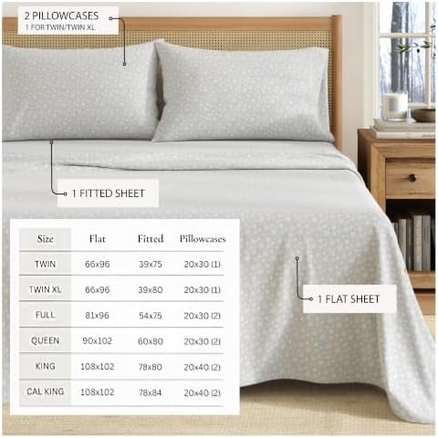 Great Bay Home Flannel Sheet Set Queen Size - 100% Turkish Cotton