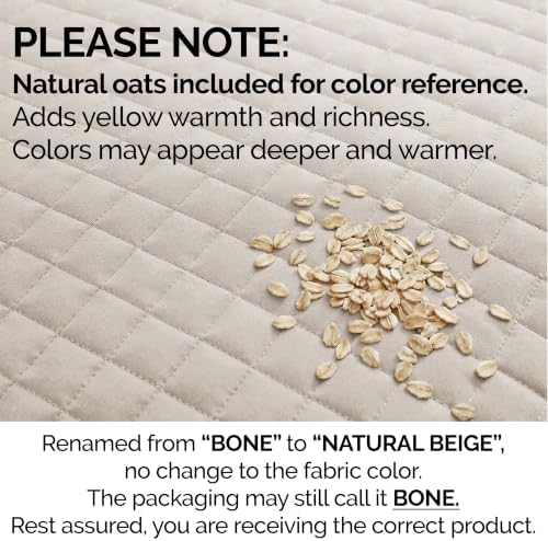 Oversized King Quilt Bedding Set with 2 Quilted Pillow Shams, Natural