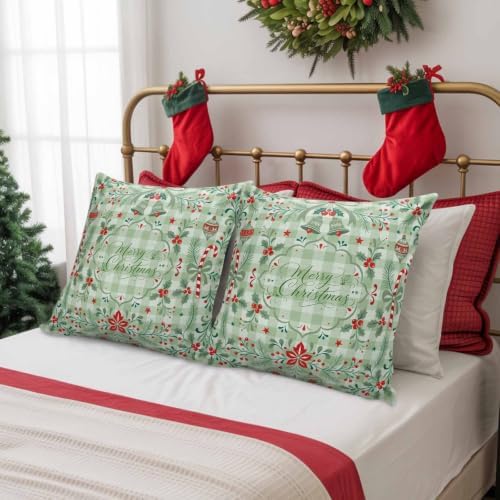 Outdoor Pillow Covers 18 x 18, Christmas Waterproof Throw Pillow Cover