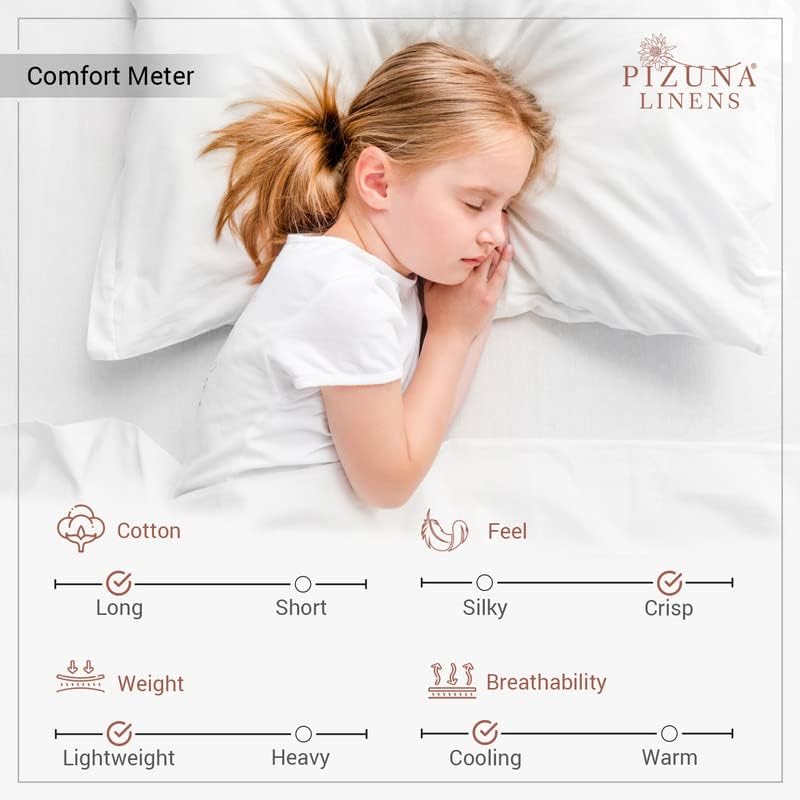 Pizuna Cotton Queen Sheets Set Percale, Simply Taupe
