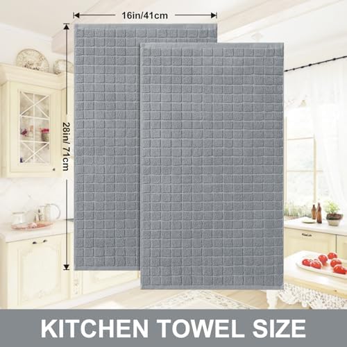 Homaxy Premium Ring Spun Cotton 390 GSM Kitchen Towels, 12 Pack, Grey