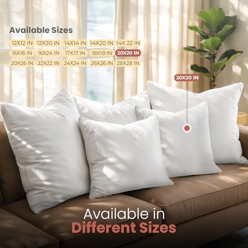 Utopia Bedding 20x20 Pillow Inserts, White Throw Pillows for Couch