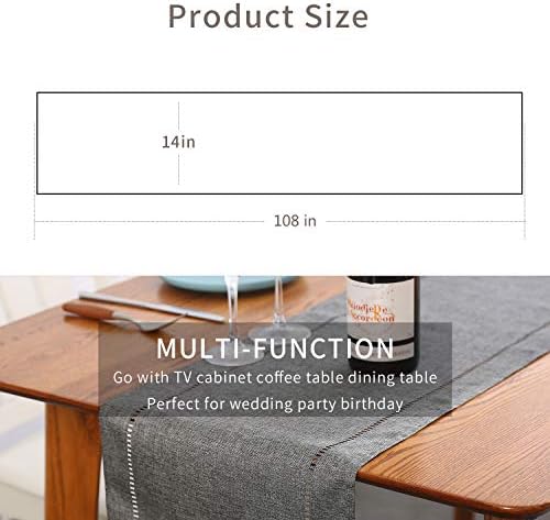 Tosewever Decorative Linen Table Runner Farmhouse Style Tabletop