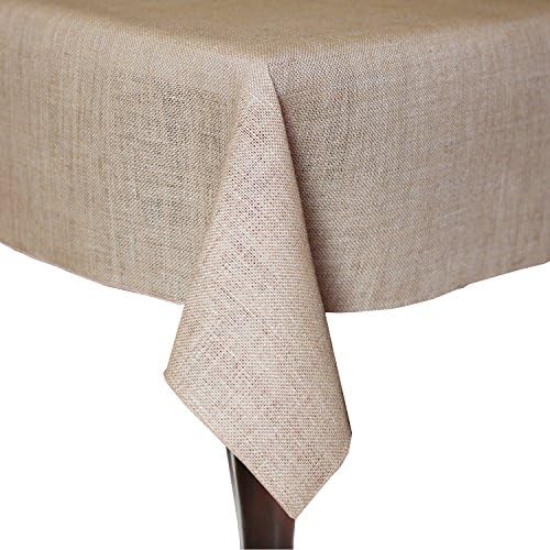 Ultimate Textile 52x70-Inch Rectangular Burlap Tablecloth, Natural
