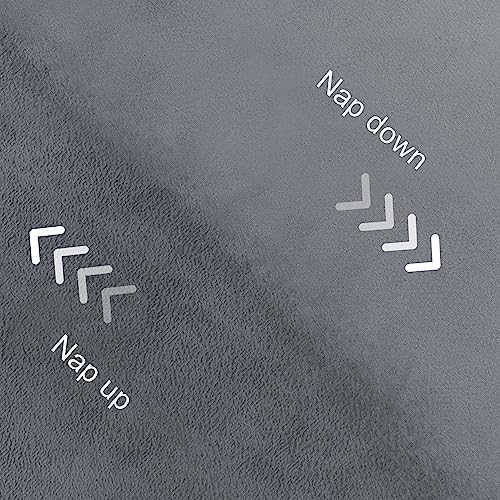 DWCN Velvet Curtains for Bedroom Living Room 2 Panels Grey