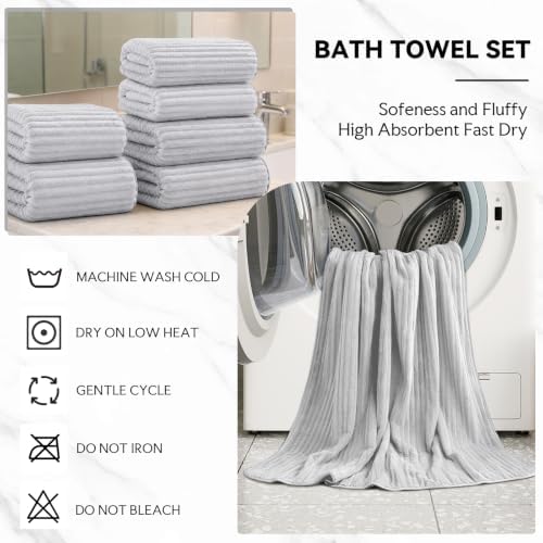 Extra Large Bath Towel Set 10 Piece, XL Bath Towels 35"x67" Oversized
