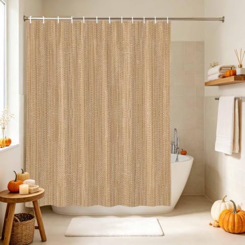 Sand Beige Shower Curtain Set - Long 72" x 84" Washable Bathtub