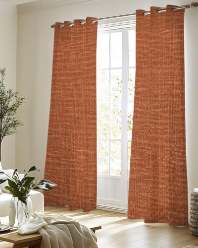 Solid Color Brown Sheer Curtains for Living Room 96 inch Length 2