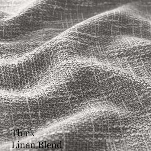 Burlap Linen Farmhouse Curtains 84 inch Length 2 Panels for Living